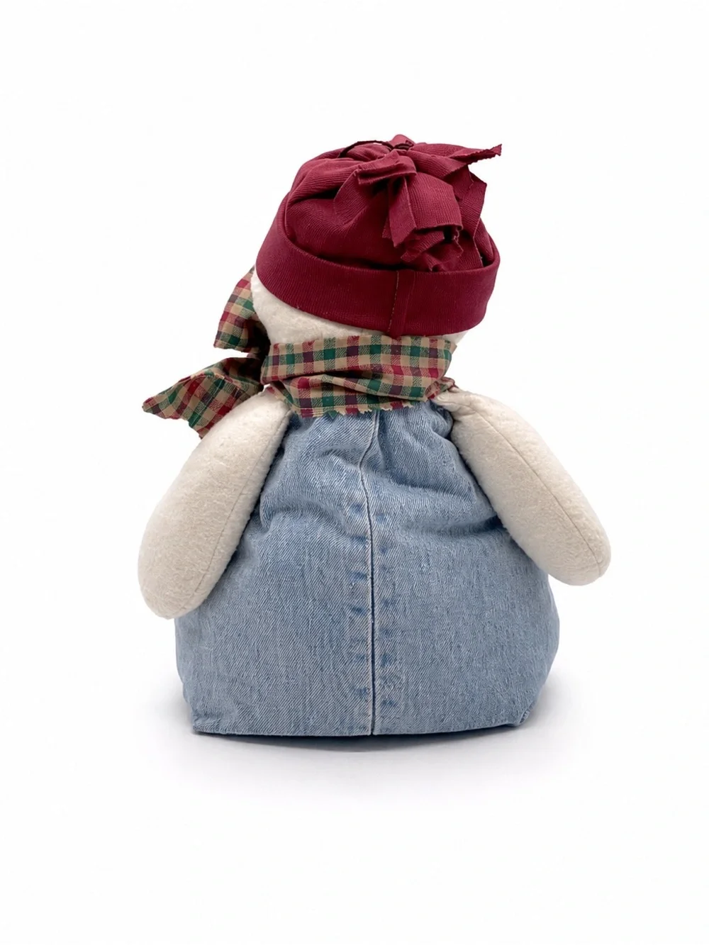 Handcrafted Snowman Jean Pocket Pillow Door Stopper